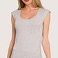 Zenana double layered heather gray sleeveless top square neckline