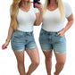 Judy Blue High Rise Distressed Cuffed Cutoff Shorts Denim Shorts