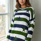 Daverri Stars and Stripes long sleeve sweater in cozy knit stripes