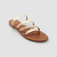 Gold-toned Braided Strappy Sandal with leather straps and brown sole