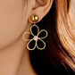 Alloy Flower Drop Earrings - DAVERRI FASHIONS