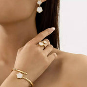 18K Gold-Plated Flower Jewelry Set | Jewelry Sets Daverri Fashions