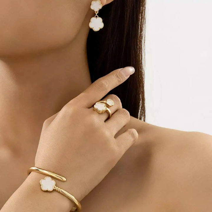 18K Gold-Plated Flower Jewelry Set | Jewelry Sets Daverri Fashions