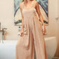 BIBI Textured Front Pocket Wide Leg Overalls Overalls