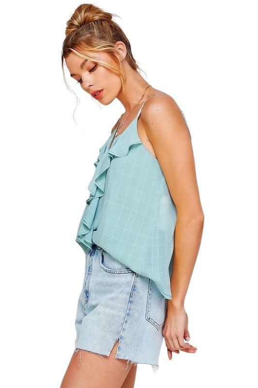 Sweet Generis Ruffle Frill Tank Top Shirts & Tops