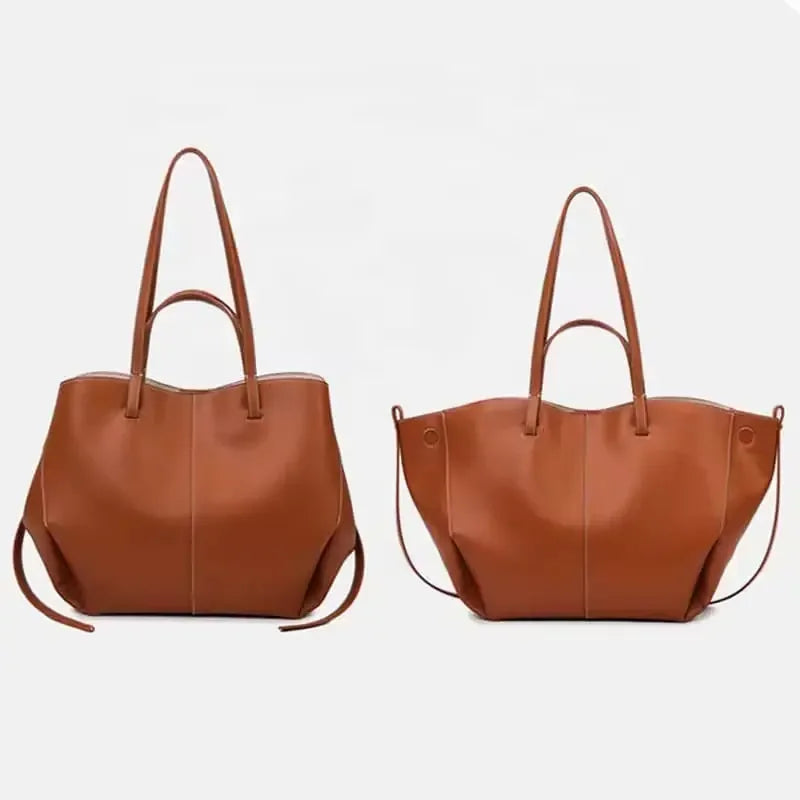 Vegan Leather Tote Bag - DAVERRI FASHIONS