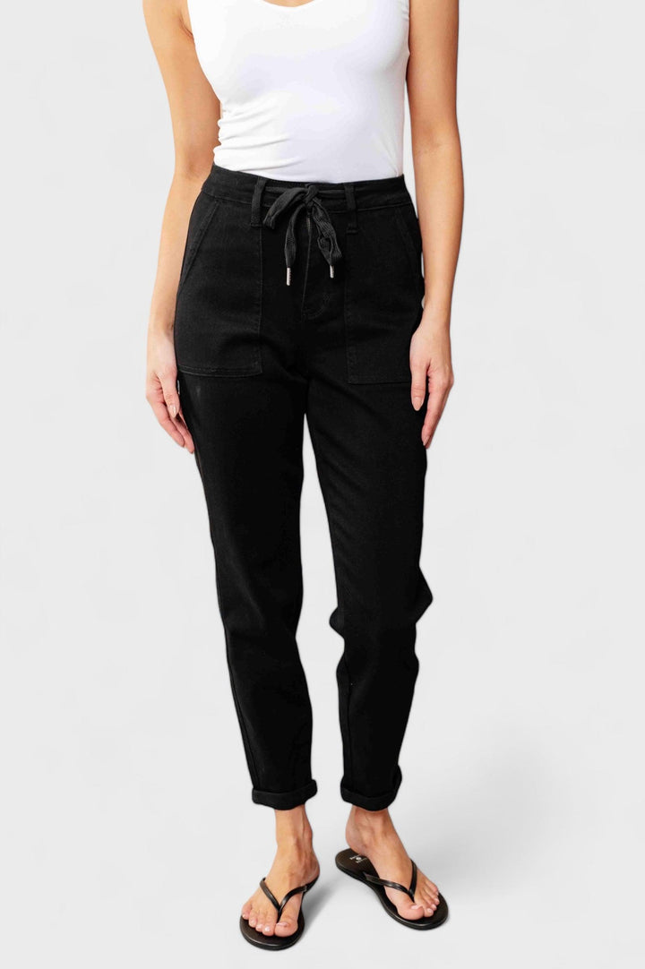 Judy Blue Black Double Cuff Joggers Jeans