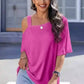 Asymmetrical Neck Half Sleeve T-Shirt - DAVERRI FASHIONS
