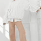 Cable Knit Long Sleeve Sweater - DAVERRI FASHIONS