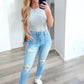 Judy Blue High Rise Patch Pocket Distressed Boyfriend Jeans Jeans