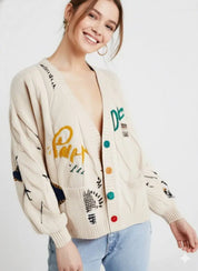Cable Knit Button Up Cardigan | Cardigans Daverri Fashions
