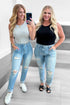 Judy Blue High Rise Patch Pocket Distressed Boyfriend Jeans Jeans