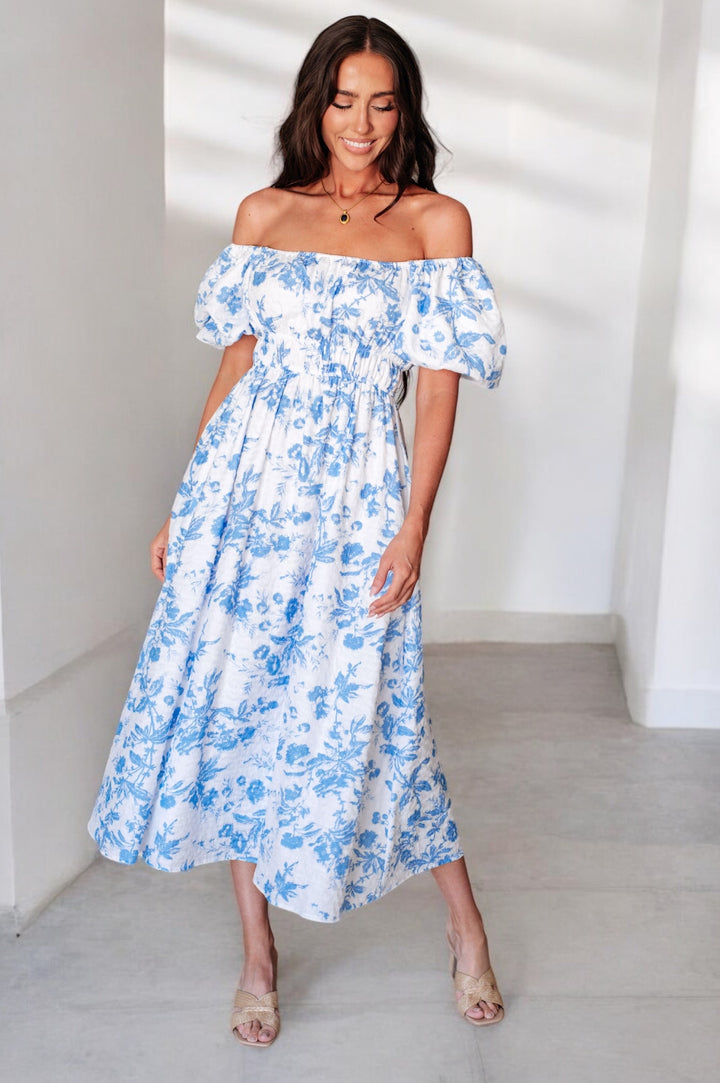 Square Neck Floral Midi Dress Midi Dresses