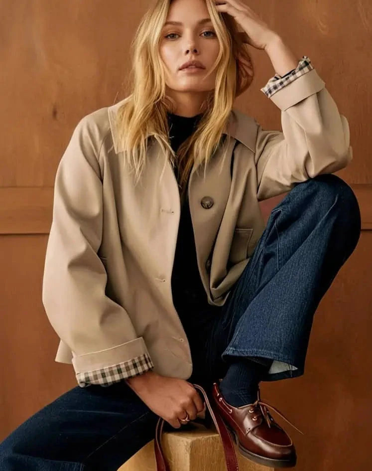 Button-Down Long Sleeve Jacket | Jackets Daverri Fashions
