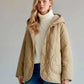 Quilted Hooded Sherpa Lined Jacket - DAVERRI FASHIONS