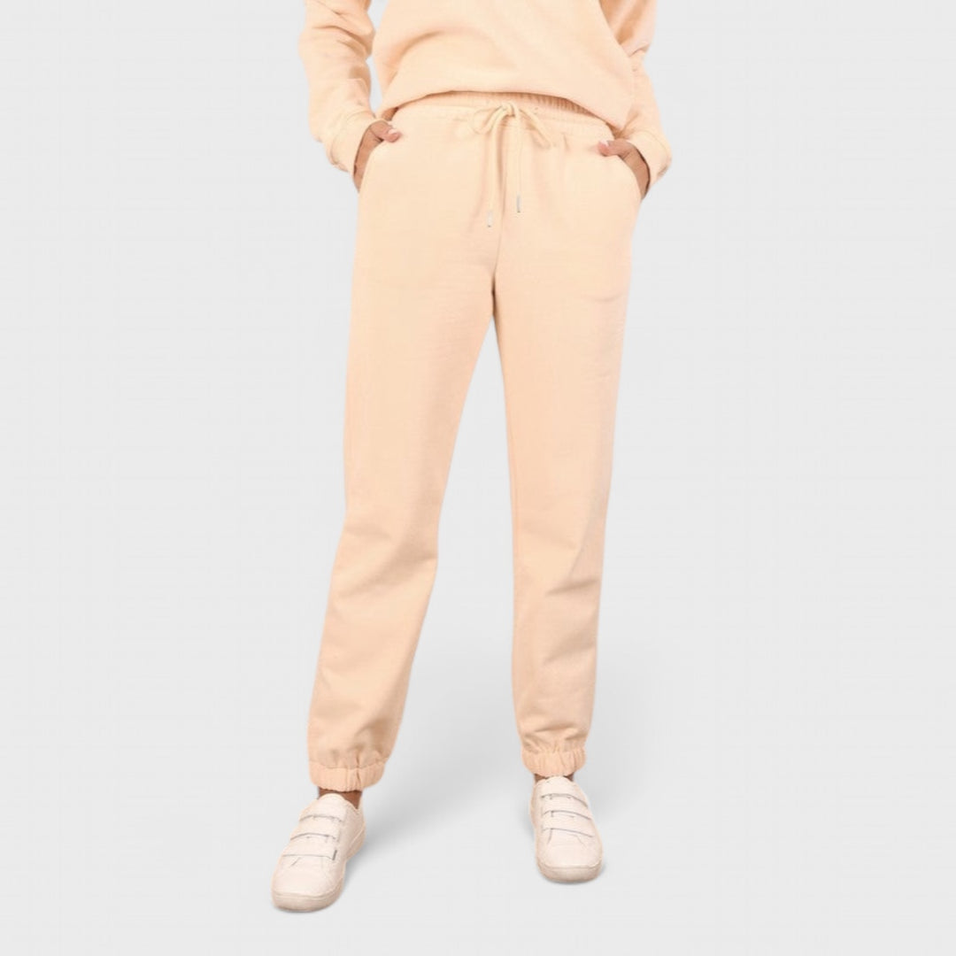 Side Pockets Sweat Joggers Cream Bottoms