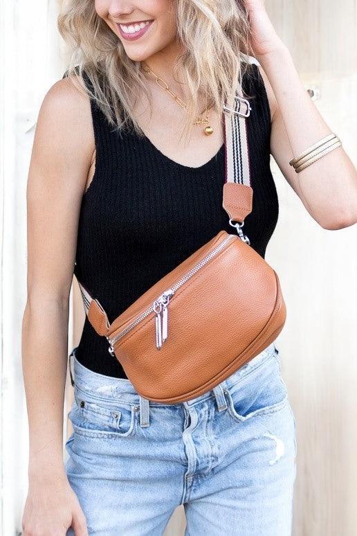 Genuine Leather Sling Bag - DAVERRI FASHIONS