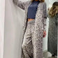 Daverri Fashions Long Sleeve Leopard Print Longline Top and Pants Set - DAVERRI FASHIONS