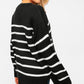 Haptics Full Size Striped Contrast Side Slit Sweater Sweaters