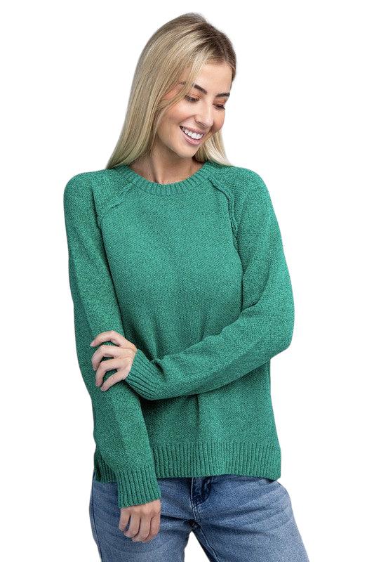 Zenana Chenille Sweater K GREEN Sweaters