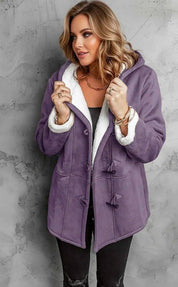 Full Size Cozy Sherpa Lined Toggle Coat with Hood Plus Size | Coats Daverri Fashions