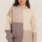 VERY J Color Block Mock Neck Drop Shoulder Sweater Sweaters