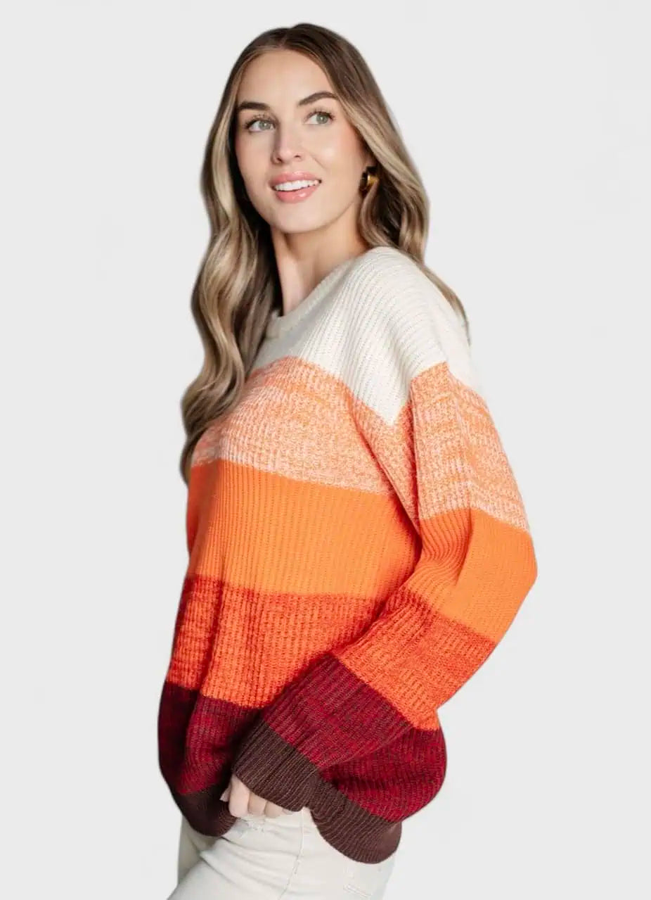 All Too Well Color Block Sweater Tops