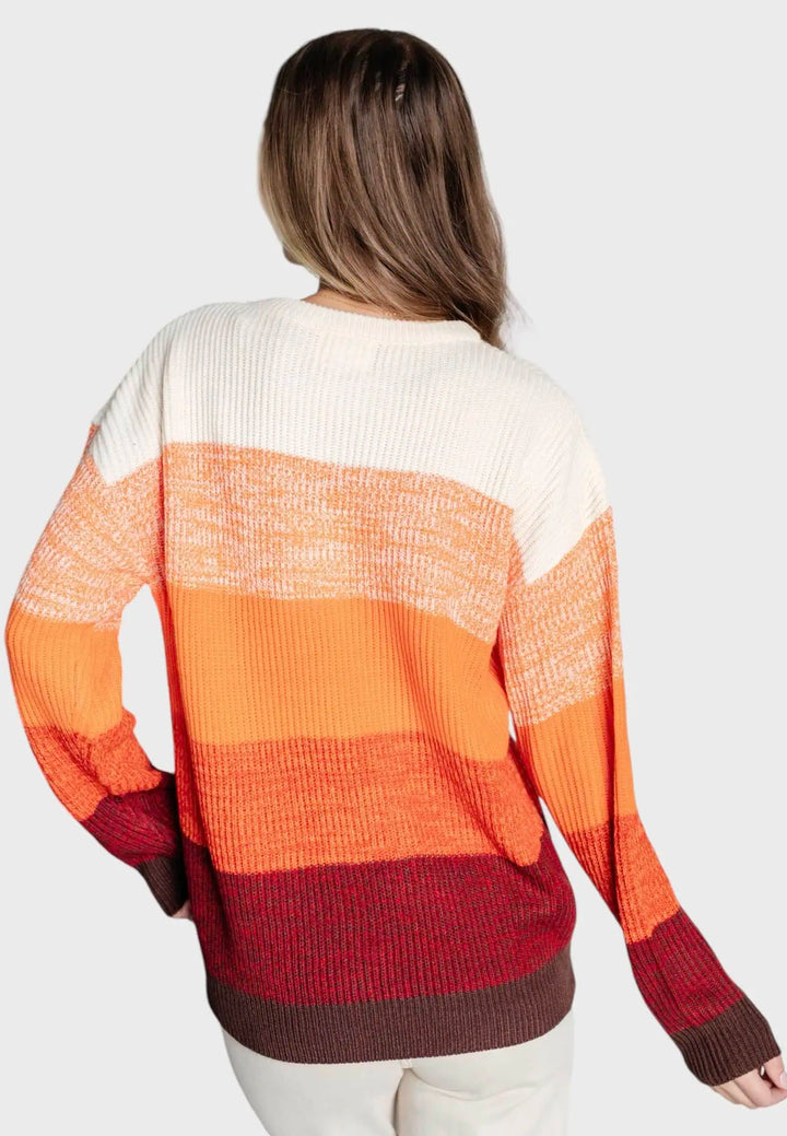 All Too Well Color Block Sweater Tops