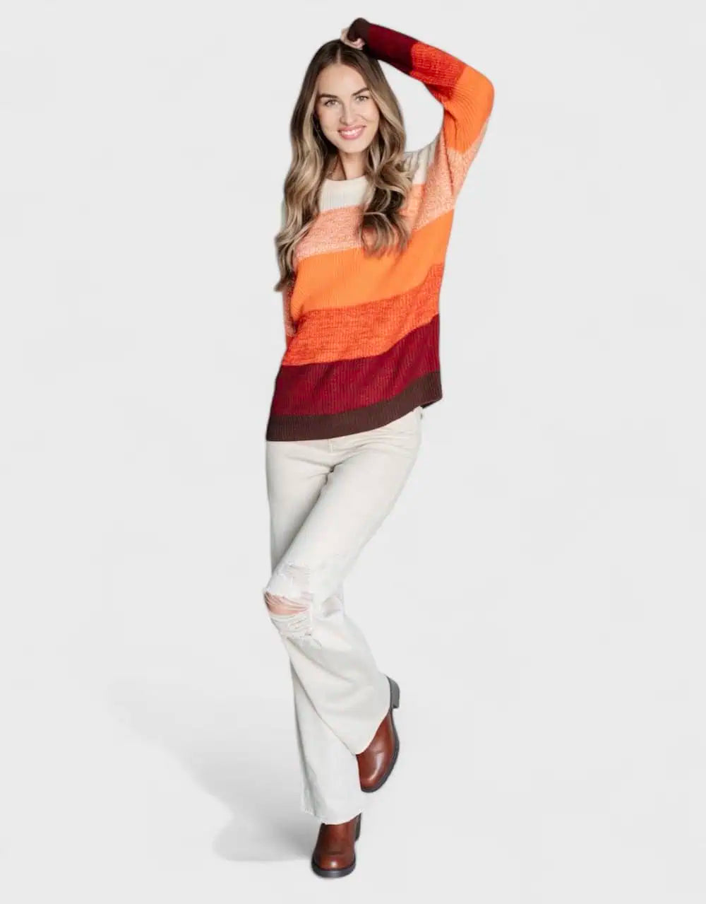 All Too Well Color Block Sweater Tops