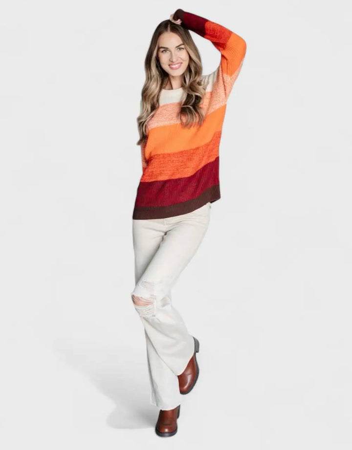 All Too Well Color Block Sweater Tops