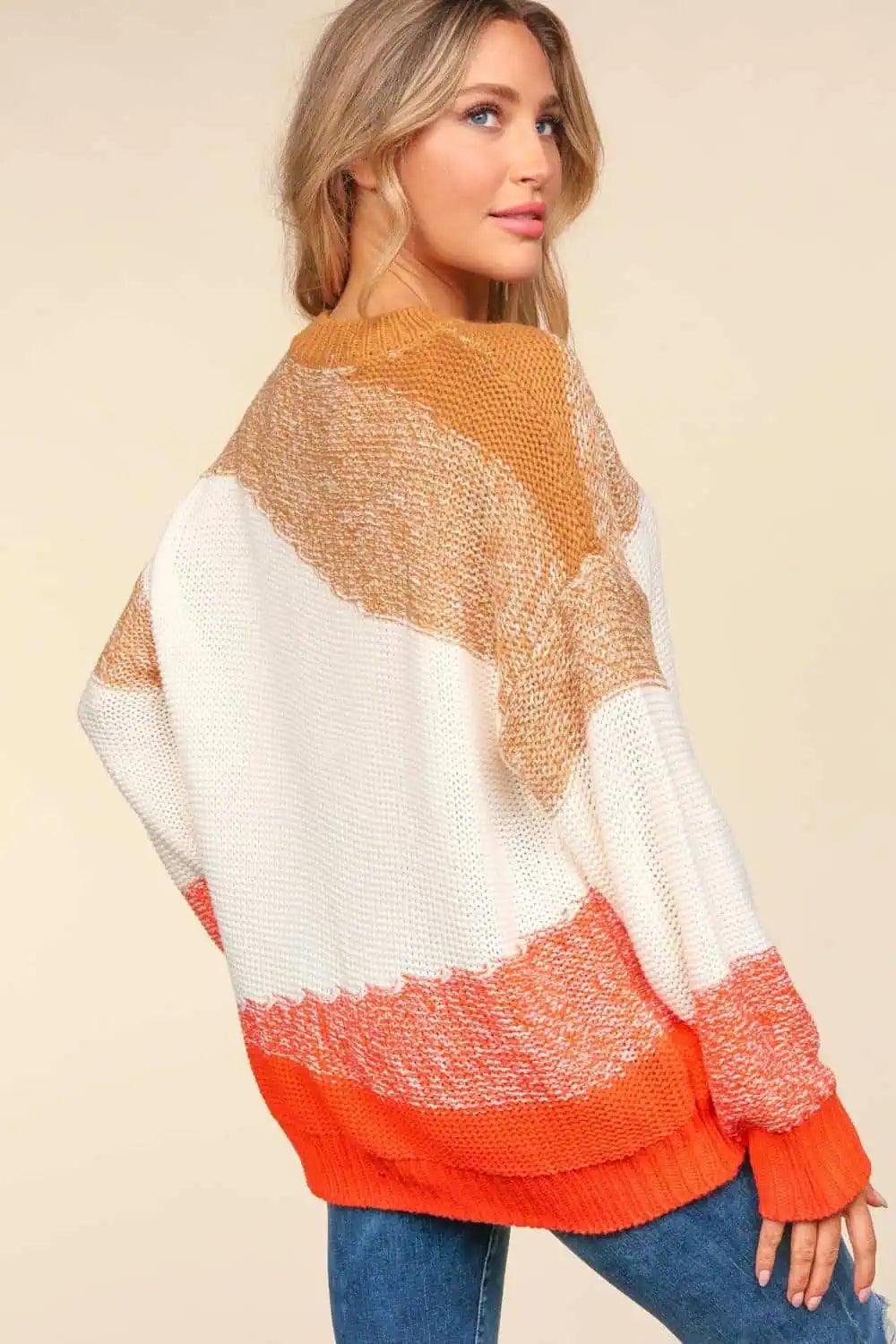 Haptics Color Block Long Sleeve Sweater Sweaters