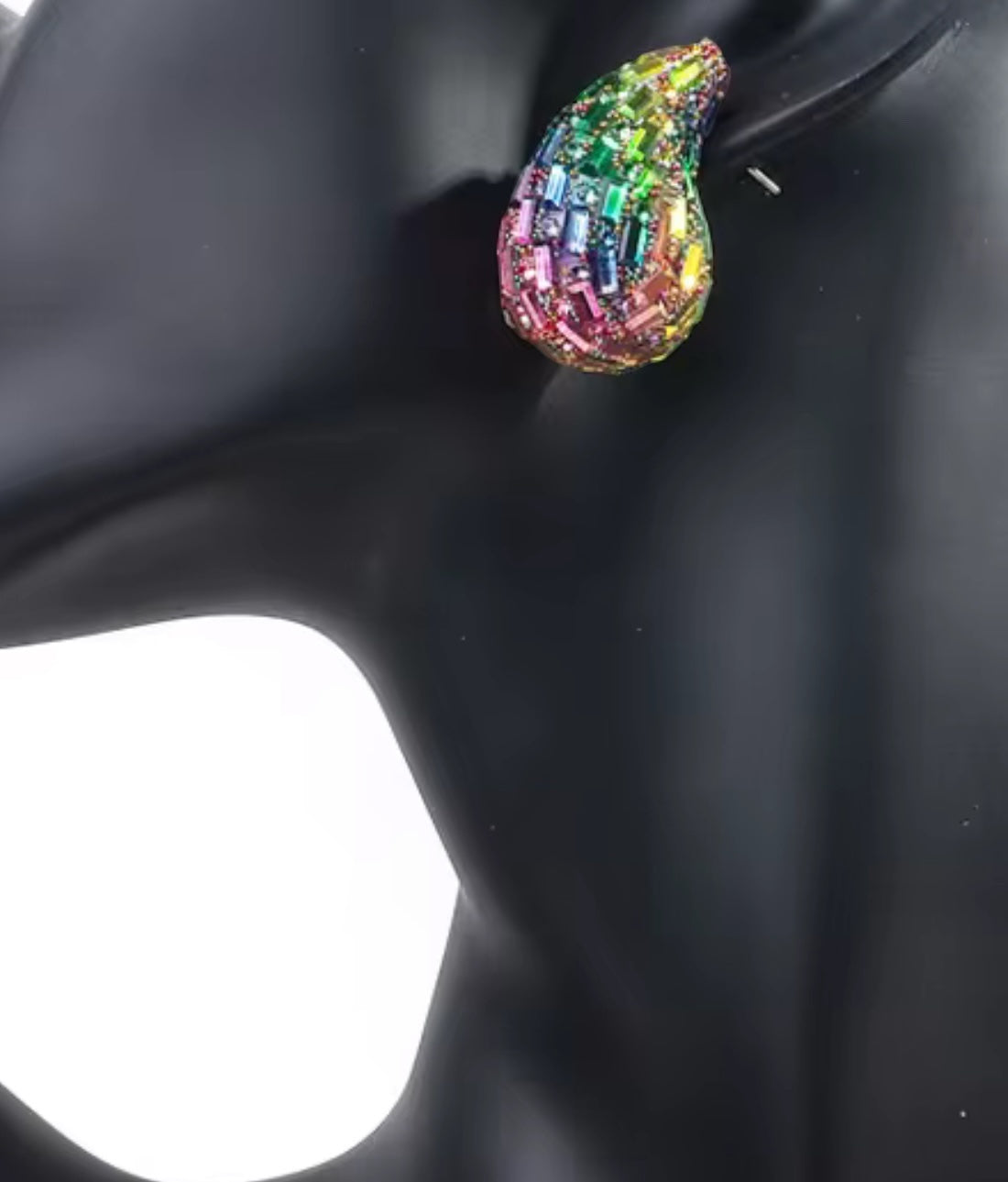 Rhinestone Tear Drop Earring Earrings