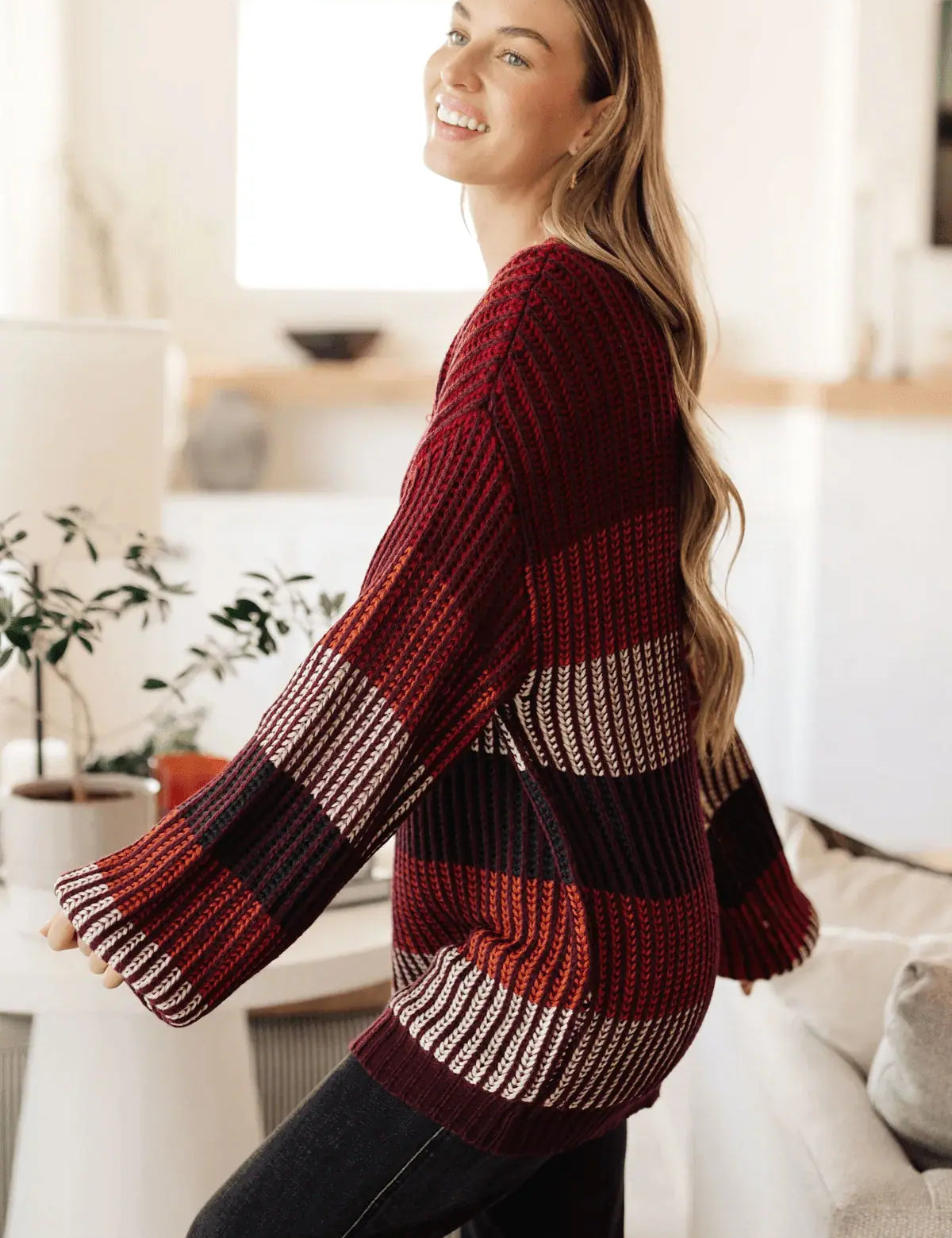 Haptics ombre striped sweater Tops