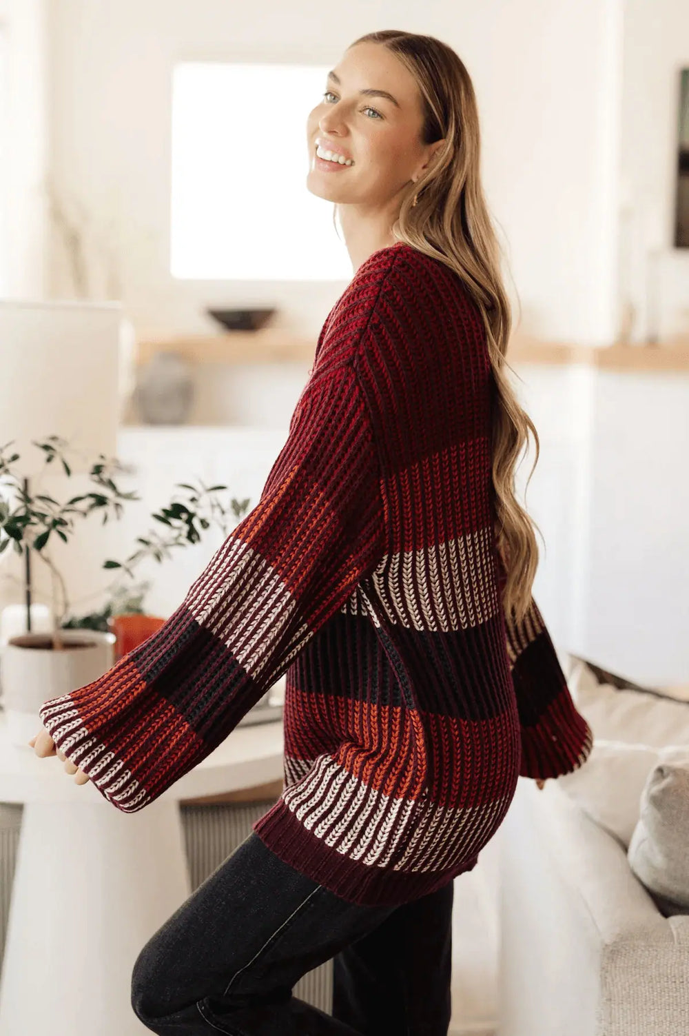 Haptics ombre striped sweater Tops