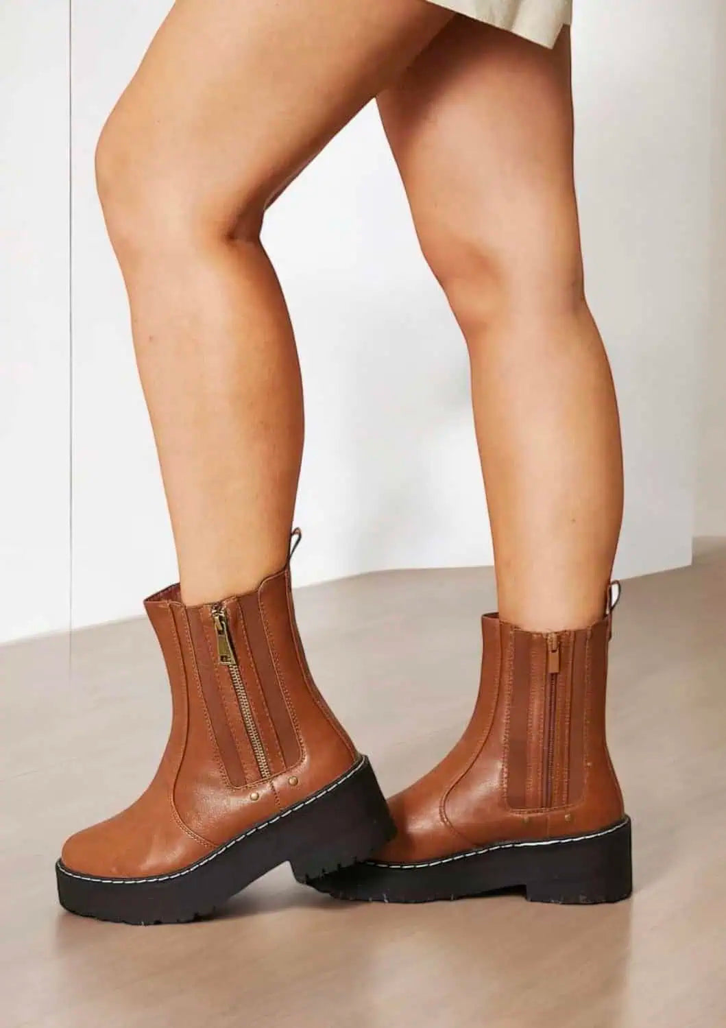 Forever Link Side Zip Platform Boots Shoes