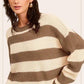 Striped Round Neck Loose Fit Sweater Sweaters