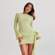 Open Back Side Tie Mini Dress | Mini Dresses Daverri Fashions