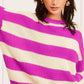 Striped Round Neck Loose Fit Sweater Sweaters