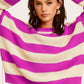 Striped Round Neck Loose Fit Sweater Sweaters