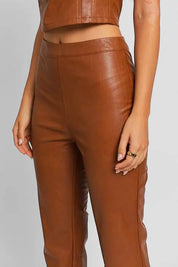 Le Lis Vegan Leather Straight Pants Bottoms