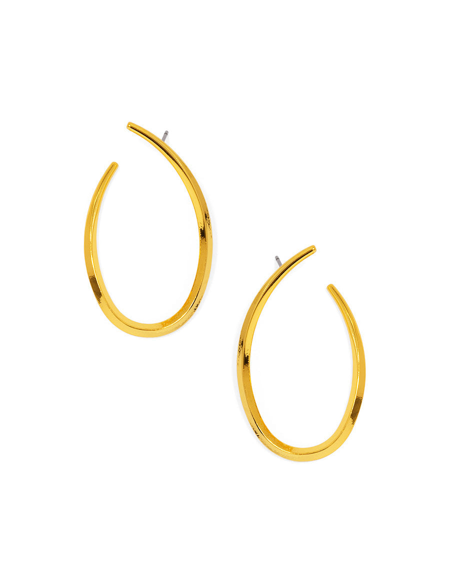 Gold Oval Hoop Earrings | Earrings Daverri Fashions