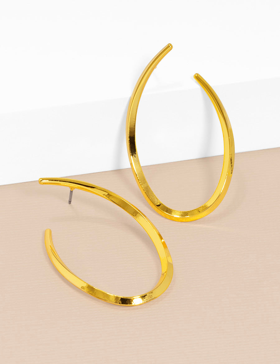 Oval Hoop Earrings | Earrings Daverri Fashions