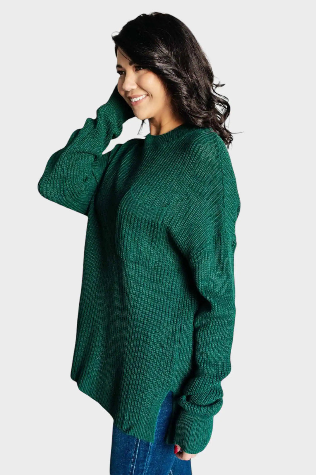 Haptics Loose Fit Crew Neck Sweater Tops