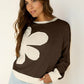 Flower Patch Drop Shoulder Sweatshirt - DAVERRI FASHIONS