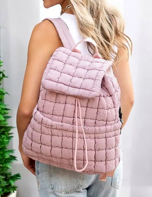 Quilted Puffer Backpack Mauve OneSize Handbags