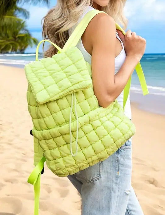 Quilted Puffer Backpack Citrine OneSize Handbags