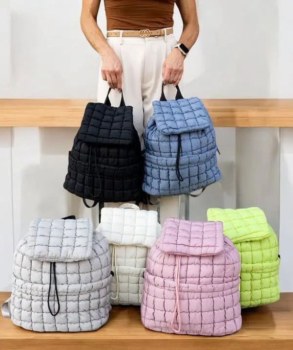 Quilted Puffer Backpack Handbags