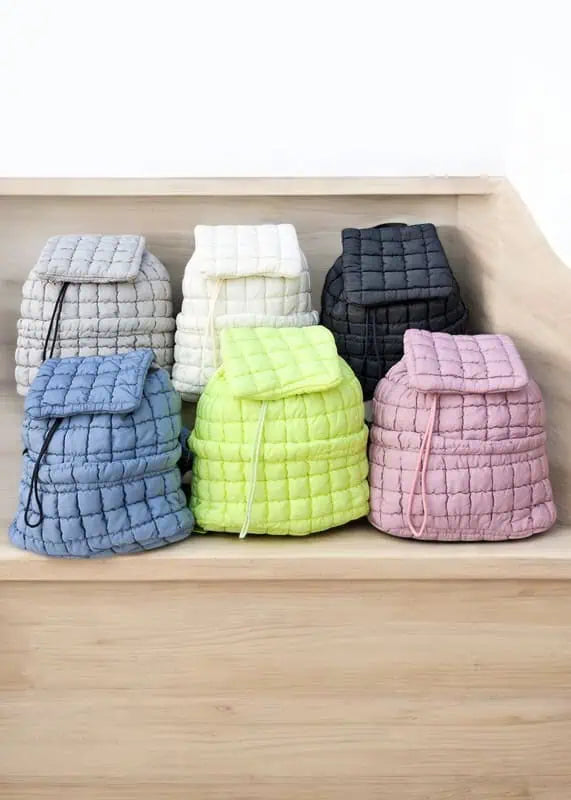 Quilted Puffer Backpack Handbags