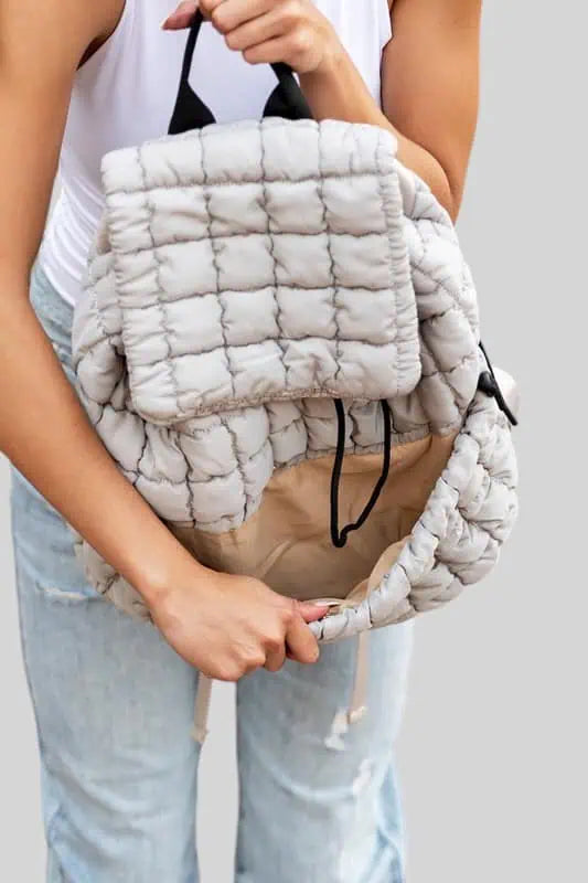 Quilted Puffer Backpack Handbags