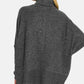 Brushed Melange Hacci Black Turtleneck Sweater - DAVERRI FASHIONS